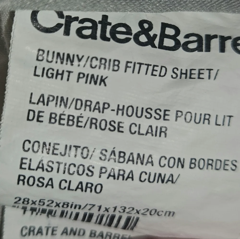 Crate & Barrel Bunny Crib Fitted Sheet